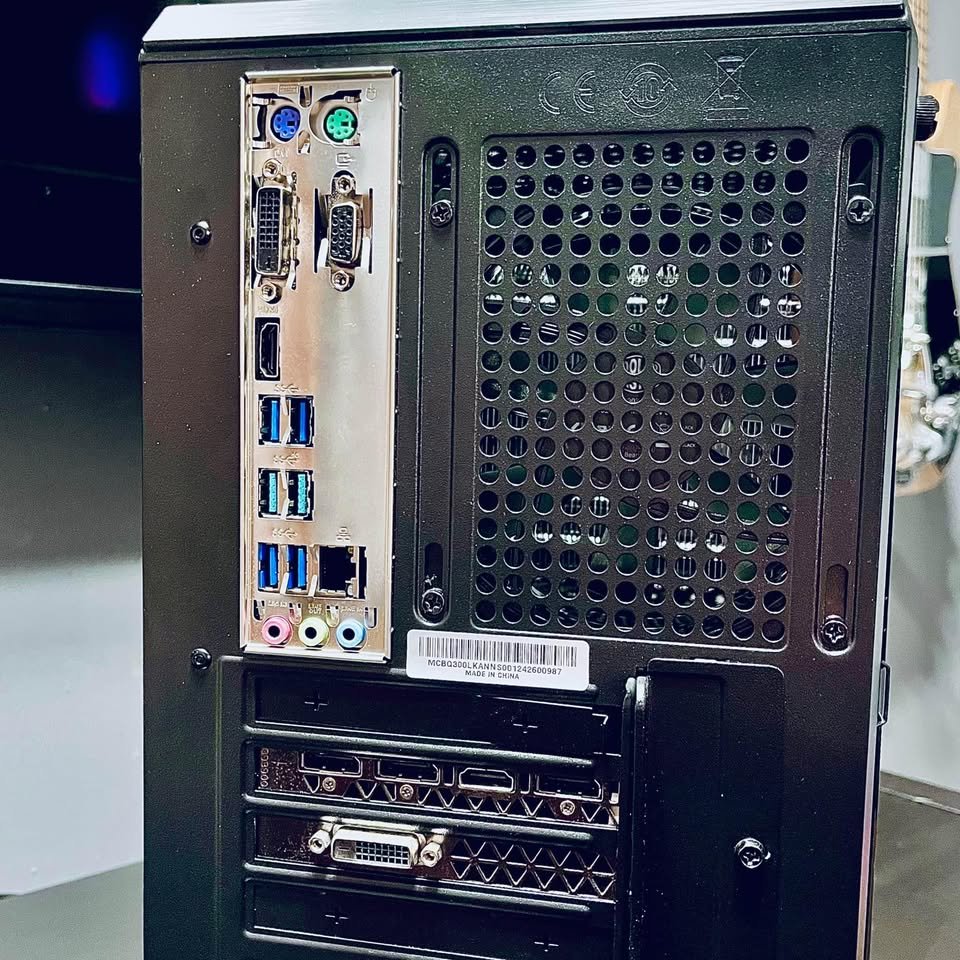 Budget MATX gaming PC rear panel